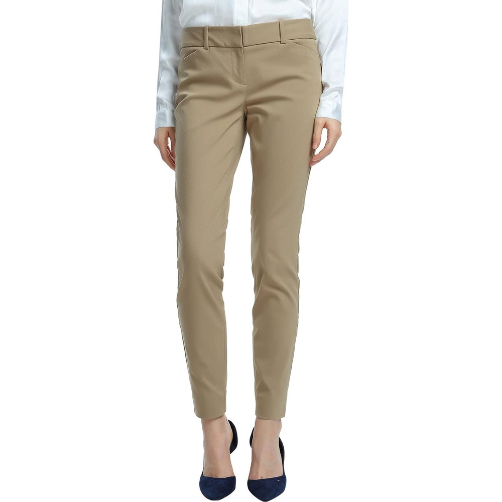 SATINATO Women's Straight Pants Stretch Slim Skinny Solid Trousers, 8